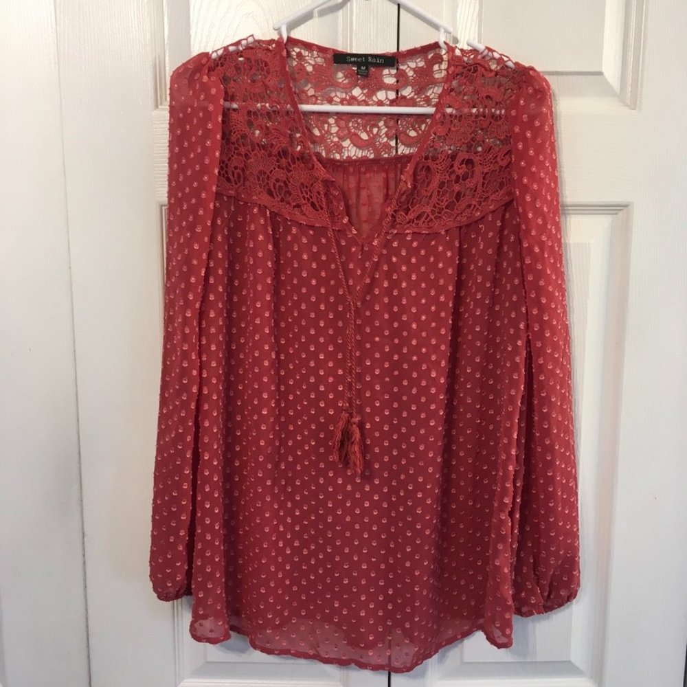 Sweet Rain Sheer Blouse